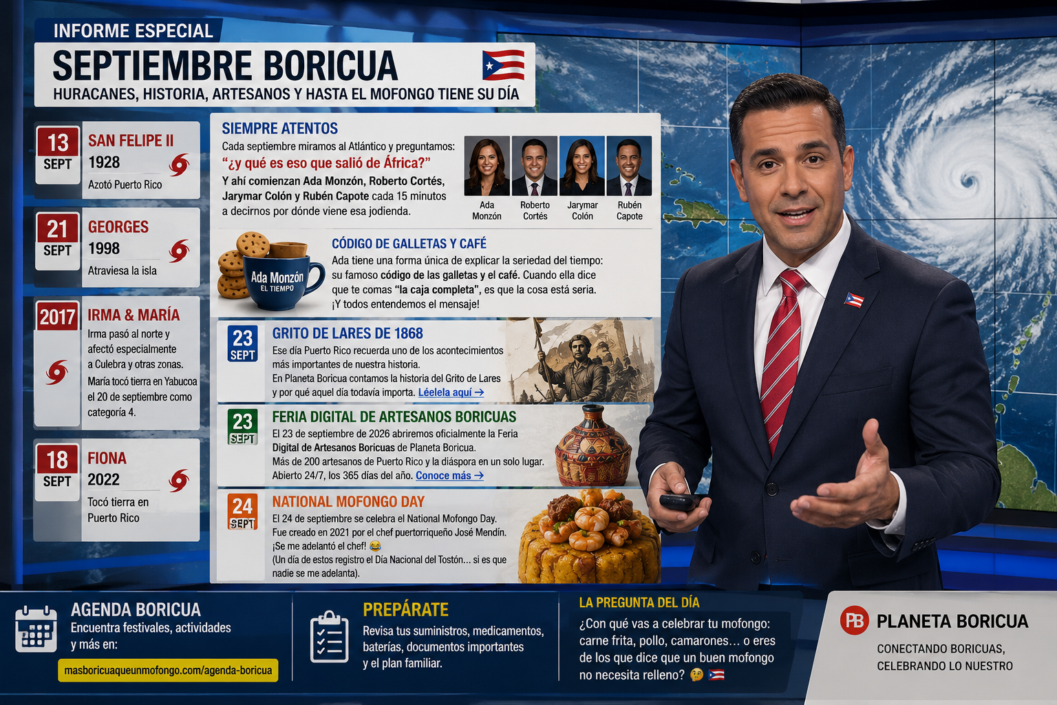 Llego septiembre: huracanes, historia, artesanos y hasta el mofongo tiene su día 🇵🇷