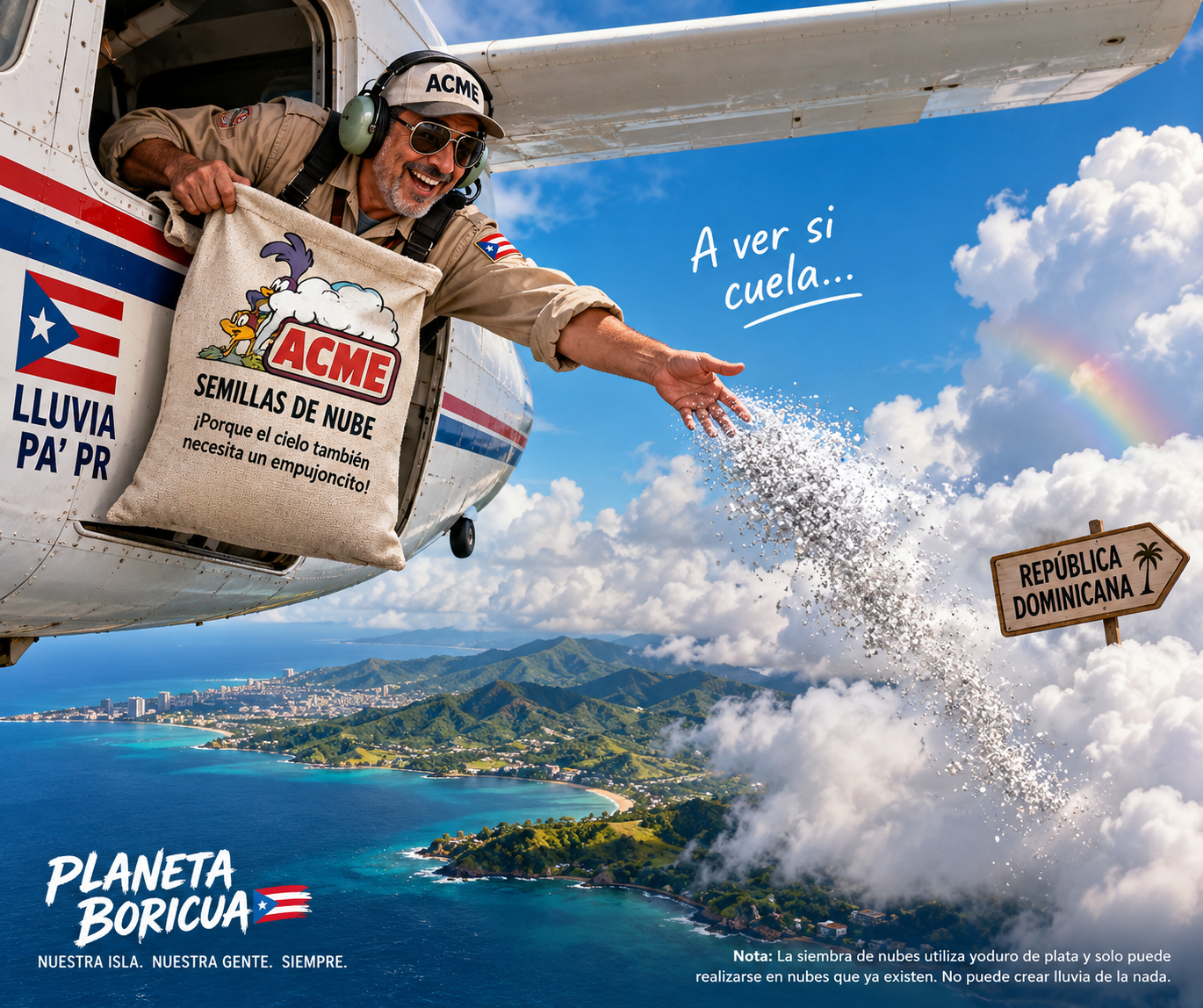 Puerto Rico vuelve a sembrar nubes… ¿pero de verdad podemos convencer al cielo de que llueva? 🌧️🇵🇷